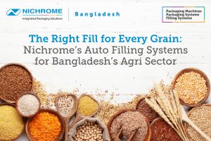 Automatic rice packaging machine operating in a food processing unit in Bangladesh