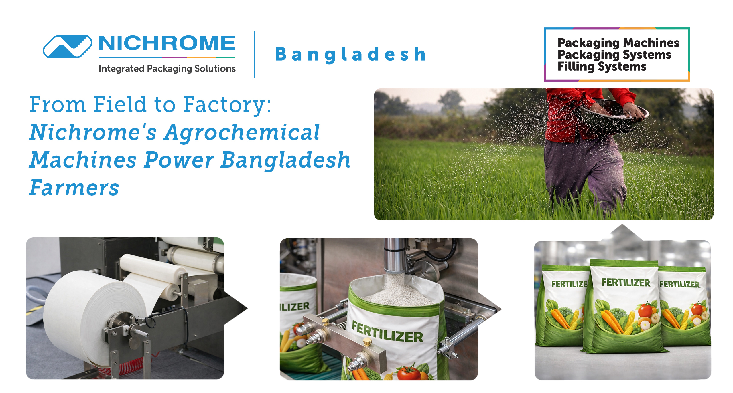 Agrochemical packaging machines in Bangladesh filling fertilizer bags and supporting modern farming solutions